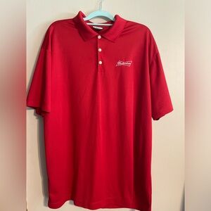 Nike Dri-Fit Budweiser Golf Polo, Red, Size XXL, EUC